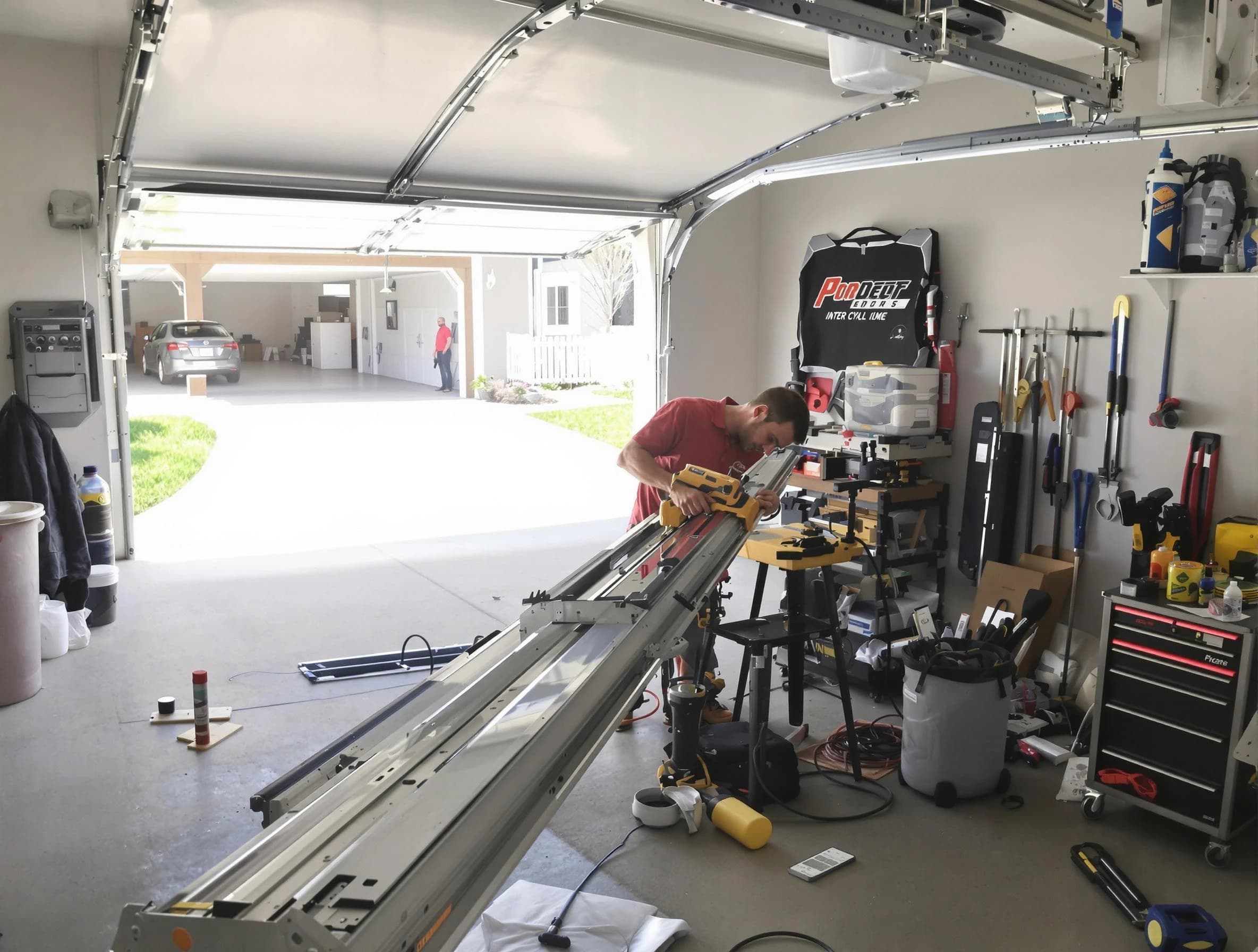 East Basin Garage Door Repair expert performing track repair in East Basin