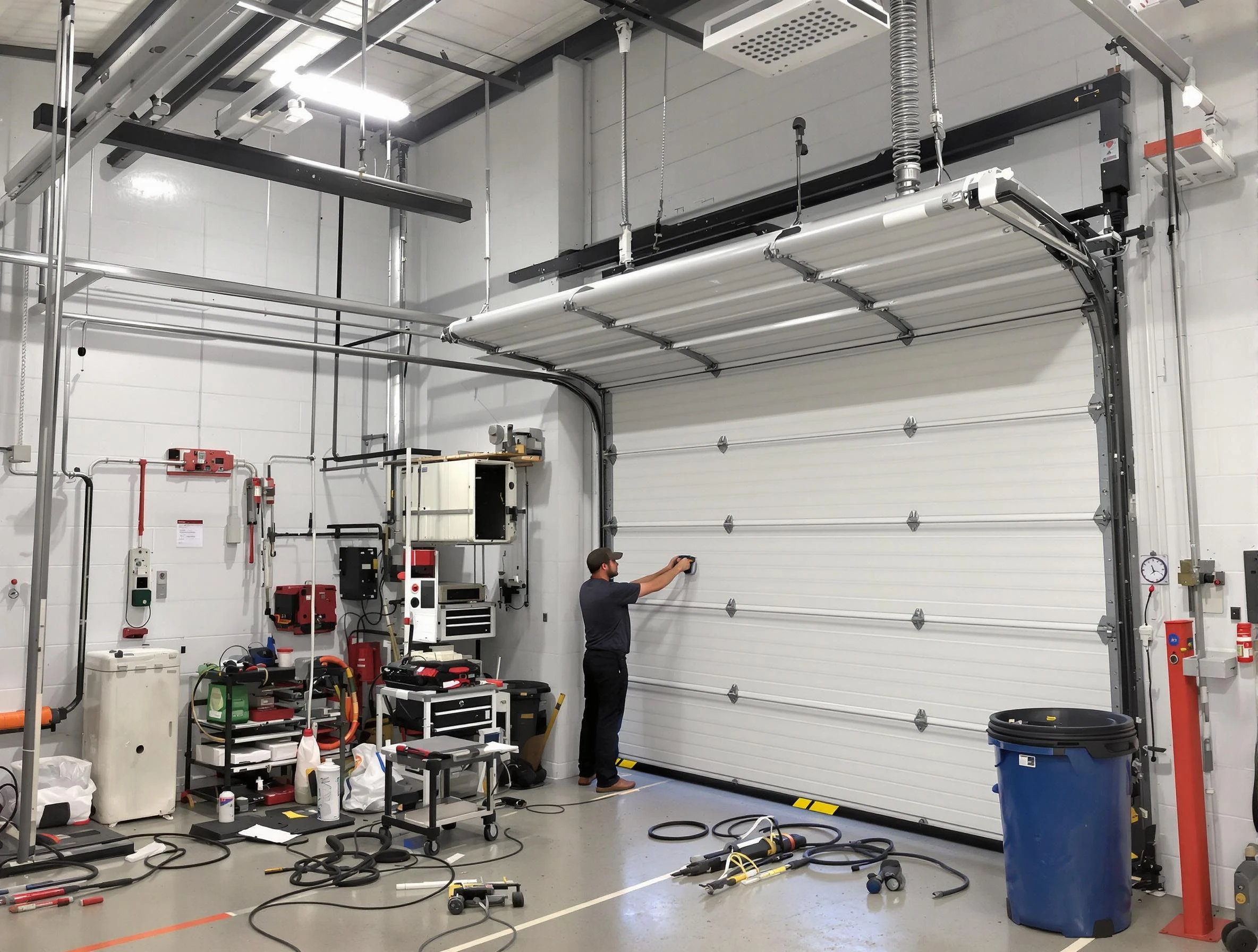 East Basin Garage Door Repair certified technician performing commercial door repair at a East Basin business facility